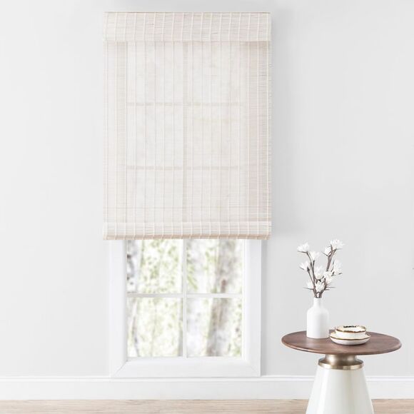 Ricardo Cayman Cordless Bamboo Roman Shade 34x72 White